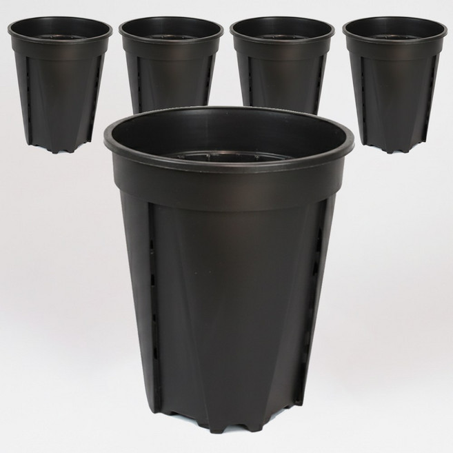 파파가든 롱 슬릿화분 플라스틱 화분, 5개, 블랙