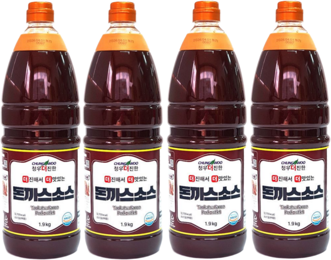 청우식품 더 진한 돈까스 소스, 4개, 1.9kg