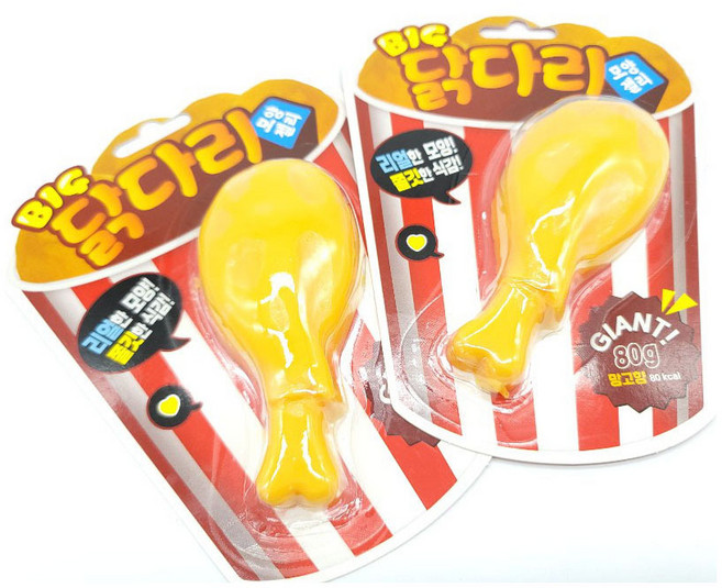 빅 닭다리모양 젤리 80g-1개 점보젤리 캔디, 1개, 80g