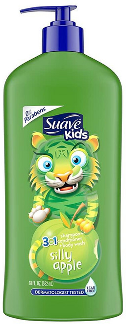 Suave 수아브 키즈 실리 애플 3in1 샴푸 컨디셔너 바디워시 532ml, 수아베 키즈 실리 애플 3in1 샴푸 컨디셔너 바디워시