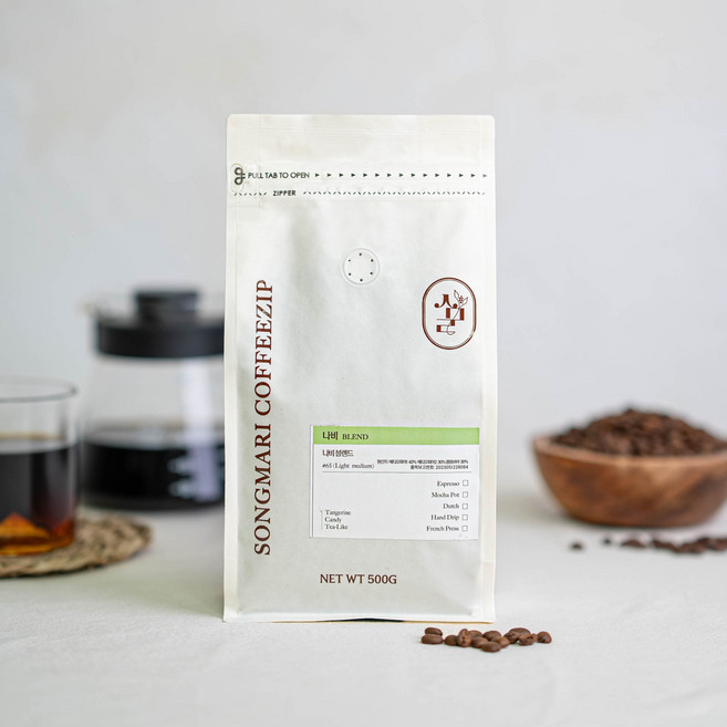 [당일로스팅]송마리커피집 산미있는 나비 블렌드 원두커피, 1개, 500g, 홀빈(분쇄안함)