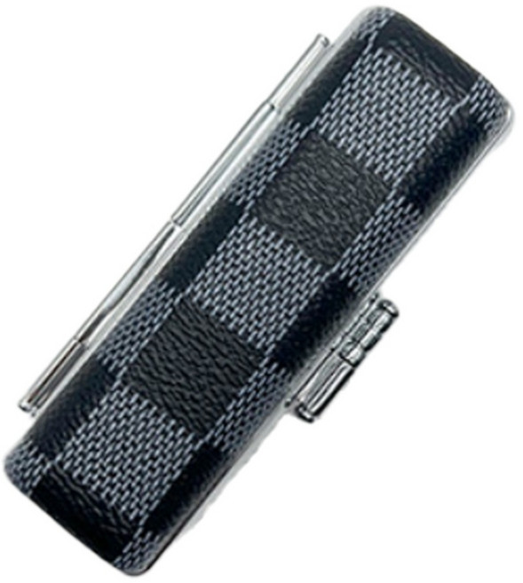 도장 케이스 파우치 지갑 보관함 도장집 개인 법인 인감도장 옐로우골드, 체크블루