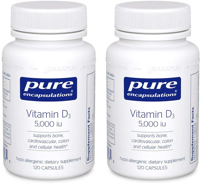 퓨어인캡슐레이션 비타민 D3 5000 IU 캡슐, 120정, 2개 - 쿠팡