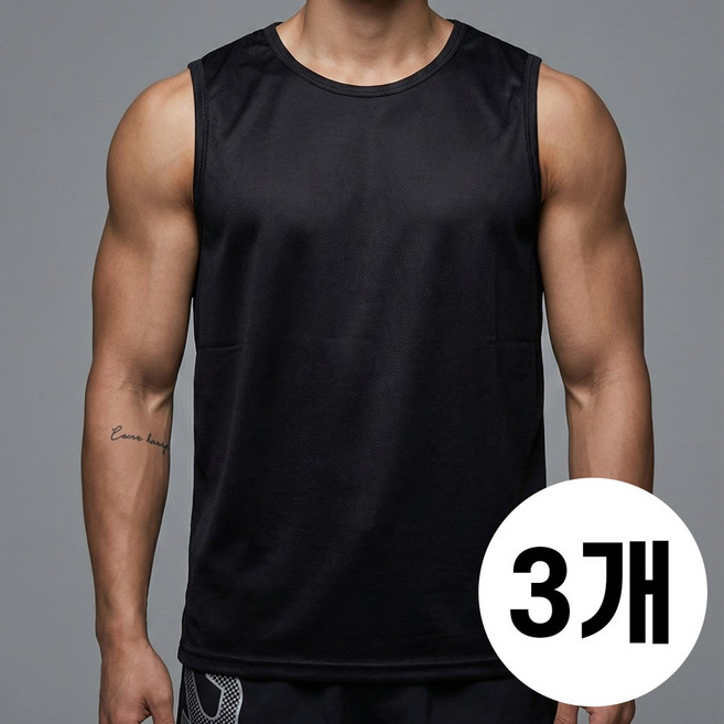 3세트 벤트 메쉬 기능성 쿨 나시 헬스 머슬핏 운동 민소매