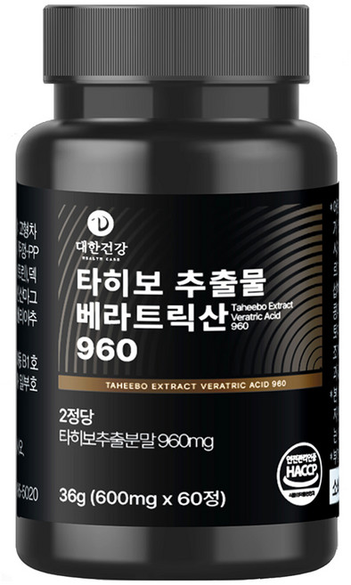 대한건강 브라질 아마존 2+1 타히보 추출물 베라트릭산 960 타이보, 1개, 60정