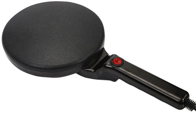 전기 크레페 제조기 비 스틱 중국어 스프링 롤 요리 도구 팬케이크 베이컨 토르티야 용 바베큐 프라이팬, 1) Black EU, 1개