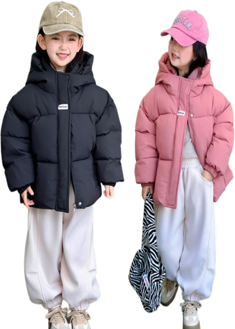 유 아동 주니어 겨울 웰론 심플한 후드 패딩