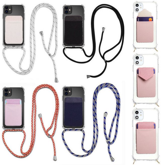 갤럭시A8스타 (G885) 핸드폰 케이스 카드2장 이상 수납 카드포켓 목걸이줄 스트랩 크로스백 어깨끈 투명 젤리 폰케이스