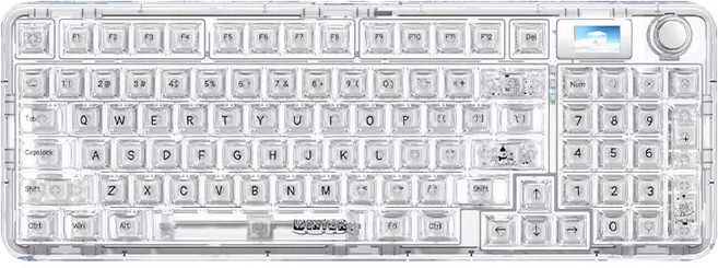 [CTK] 독거미 AULA NB98 기계식 키보드 무선 블루투스 8000mAh Gasket구조 노브포함 투명키캡, 화이트, F-NB98