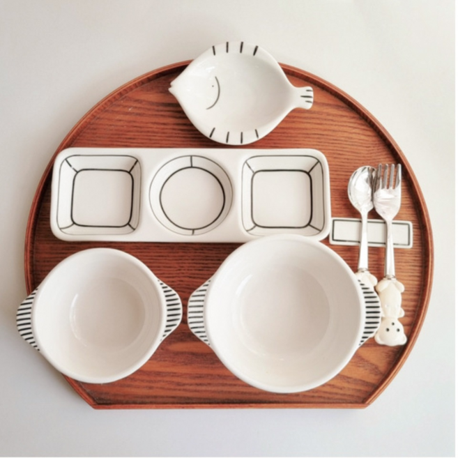 토앤스토리 유아식기A세트 안심도자기그릇 어린이식기