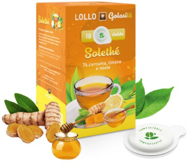 롤로 강황 레몬 꿀 파드티 솔레테 SOLETHE ESE 차 파드 포드커피 44mm 2g 18개 원산지:이탈리아, 1개
