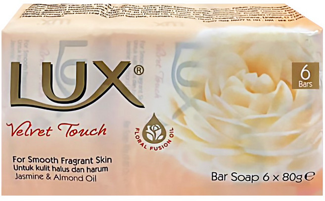 【LUX 麗仕】潤膚香皂-滋養潤膚/橘色(80g*6入組)【兔雜tuzha】, 480g, 1個
