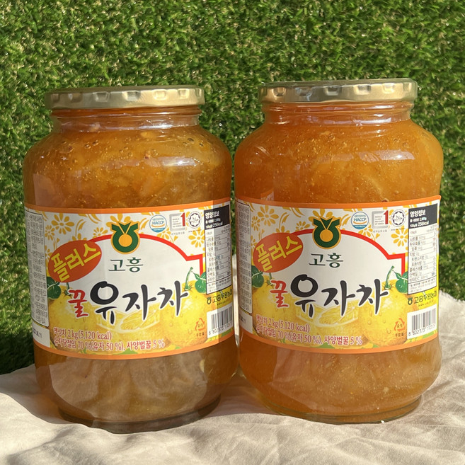 고흥 꿀유자차 2kg 유자청 수제 에이드 꿀 즙 농축원액 통유자 농장 국산 액기스 허니 웰빙, 1개, 2개입
