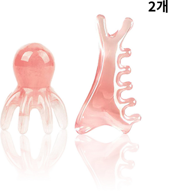 WEKILI 괄사 마사지 4종세트 두피 바디 얼굴 승모근 콧대 종아리 목 어깨 전신 지압 괄사 마사지기, 핑크괄사2종, 1세트
