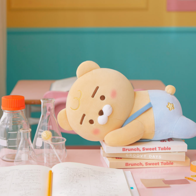 카카오프렌즈 빼꼼 베이비 필로우 라이언 인형 애착, 1개