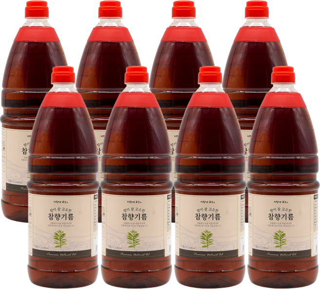 이장네_향이 참 고소한 참향기름_1.8L_, 8개, 1.8L