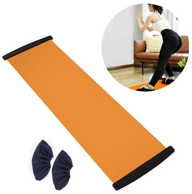 JU 실내 하체운동 슬라이딩매트/ 무소음 수동 러닝머신/ 활동적인 홈트 실내운동, 블랙(180X50), 1개