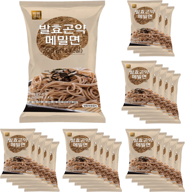 빼빼곤약 발효곤약 메밀면 저칼로리 저탄수화물 곤약면 14kcal, 200g, 24개