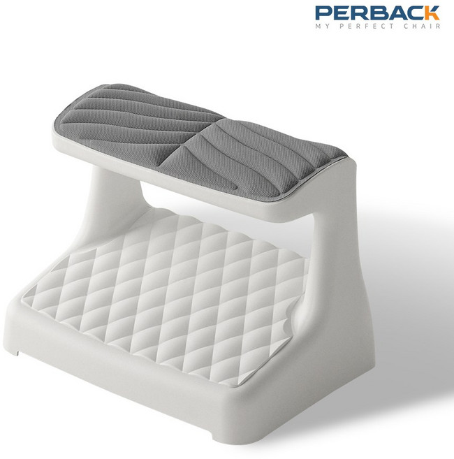 퍼백 2단 발받침대 풋레스트 책상 의자 사무실 컴퓨터 다리 받침, 고급형 그레이