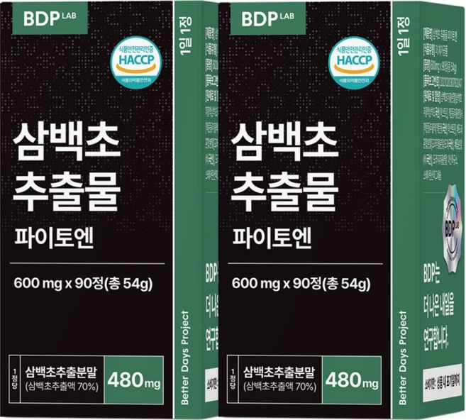삼백초 추출물 파이토엔 식약청 HACCP 비디피랩 100% 정품 인증, 2개, 90정 - 쿠팡