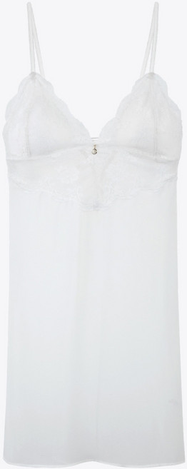 섹시쿠키 쉬폰 코르셋 화이트 슬립 드레스 백포인트 슬립원피스