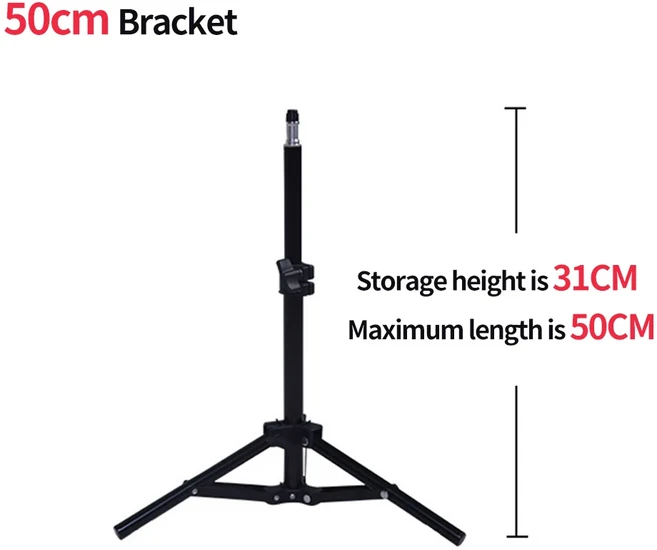 160CM 길이의 8섹션 폴 360 회전 사진 스튜디오용 휴대용 스탠드 1/4 인터페이스가 있는 셀카봉 삼각대, 02 0.5M