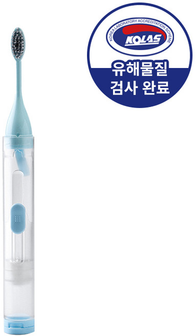 픽커스 치약 일체형 휴대용 칫솔 세트, 블루, 1개