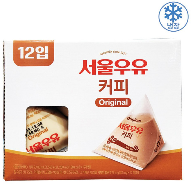 코스트코 서울우유 삼각커피우유 아이스포장무료, 200ml, 12개