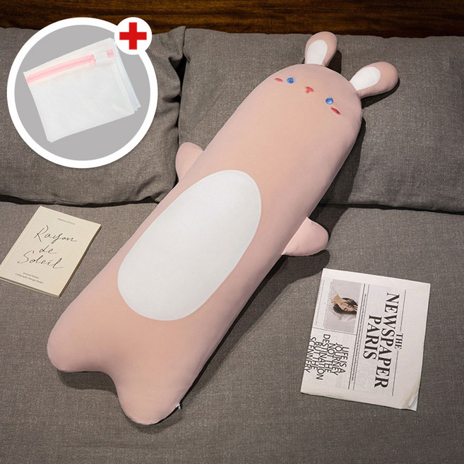 Pogeuni 냉감 인체공학 바디필로우 롱쿠션, 핑크