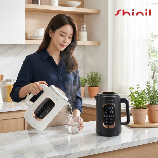 신일 스마트 전기포트 보온기능 커피 분유 차 자동 온도설정 1.5L, 아이보리 SEP_DWV10CPDW