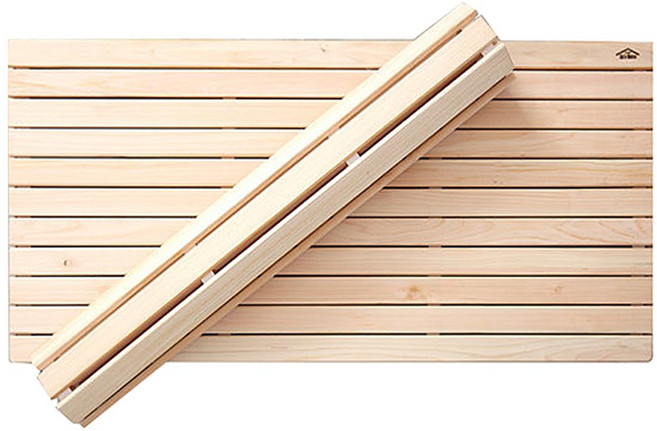 이오스트 편백나무 히노끼 원목 롤링 발매트 욕실발판 베란다 현관 화장실 발판, 특대형, 1개