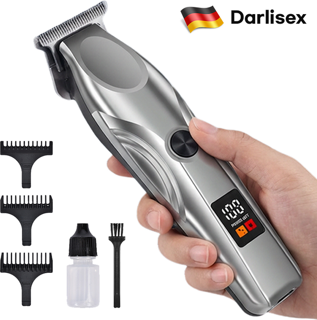 Darlisex 남자 바리깡 전문가용 LED 이발바리깡 가정용 다용도 이발도구 + 4빗세트, SD-908