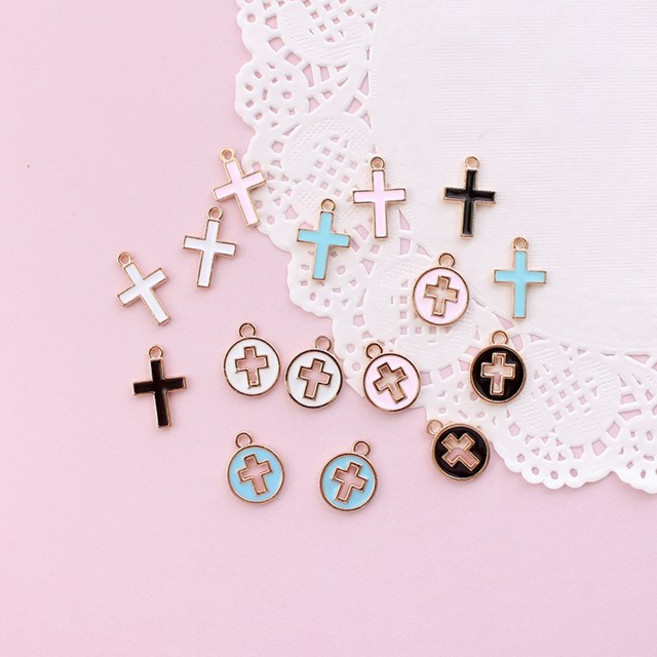 짱패브릭 십자가 메탈 팬던트참 1개