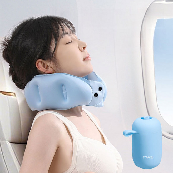 마술사 휴대용 다용도 에어 목베개 여행 접이식 목쿠션