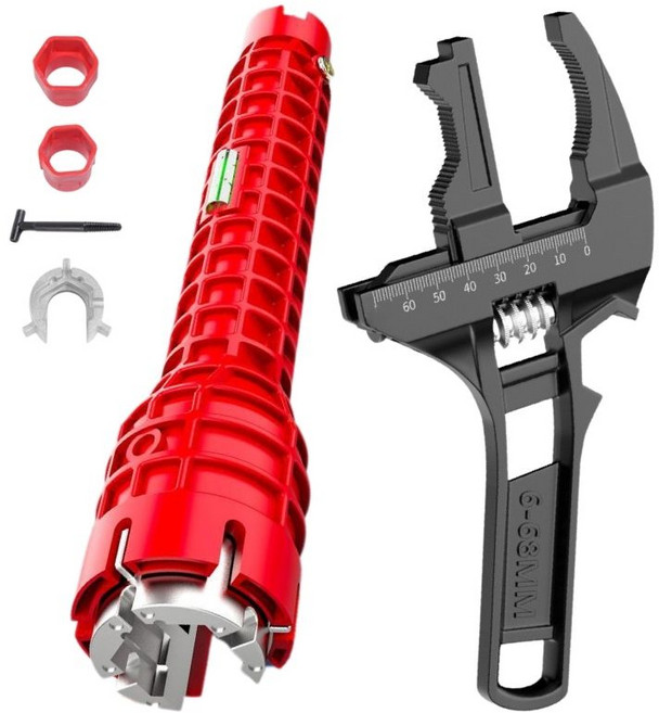 세면대 몽키스패너 수전 전용 렌치 싱크대 수도관 렌치 8 in 1, 1세트