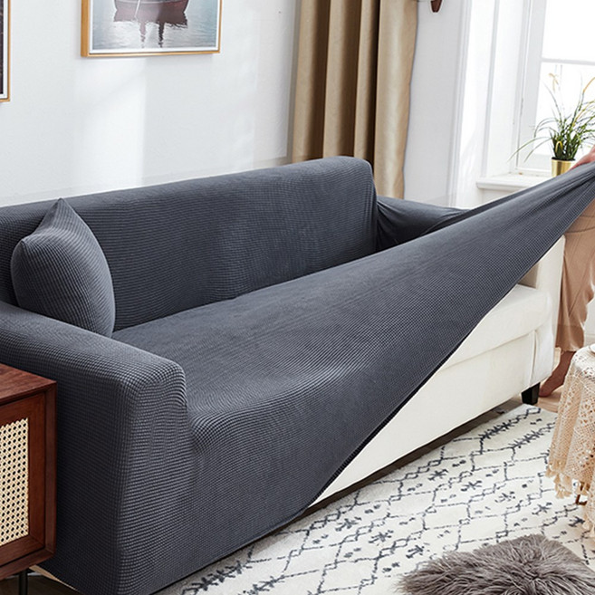 코팅블루 먼지없는 쿠션감있는 와플 탄력 쇼파커버 1~4인용, 챠콜, 1개