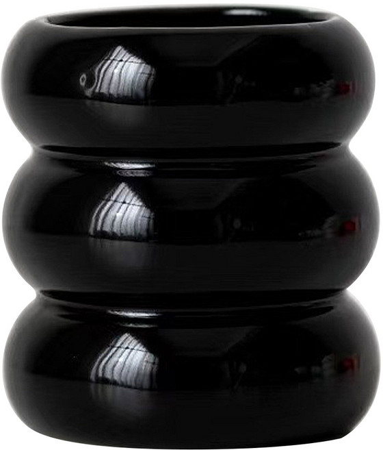 피카우스 세라믹 화장품정리함 다용도 연필 브러쉬 면봉 꽂이, 벌룬블랙, 1개