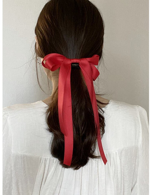 러블리 공단 2중리본 롱테일 머리끈 (6color)