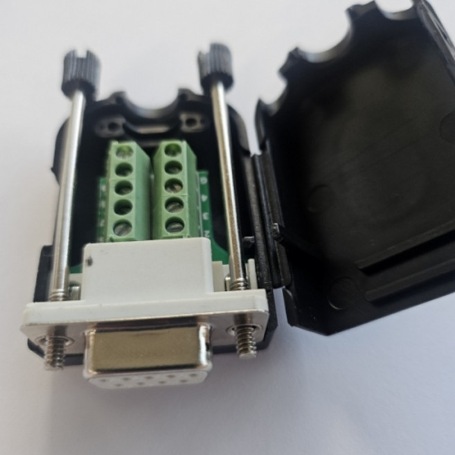 RS232 DB9 9핀 암커넥터 화이트 - 콘솔케이블 제작용 터미널블럭 타입, 1개