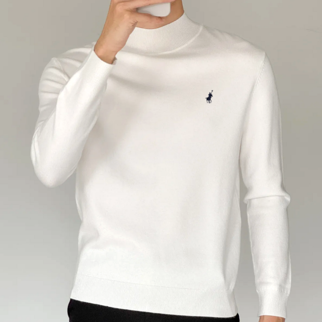 [P&L] 클래식 남성 울혼방 반목 니트 도톰한 터틀넥 울 니트 남자 겨울 하프넥 스웨터 양모 함유