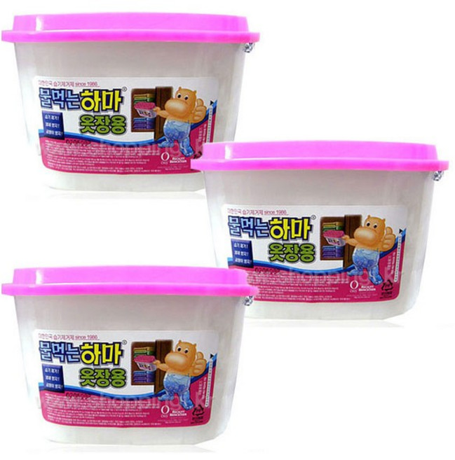 물먹는하마 300g 3p-TJ/옷장용물먹는하마/곰팡이방지/습기제거제/제습제/장농, 1개, 1ml