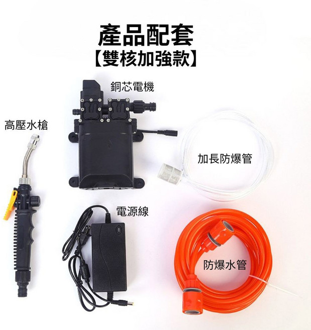 超能玩工 高壓清洗機 銅芯電機超高壓水槍 空調冷氣清潔工具, 雙核加強款(含配件), 1個, 雙核加強款(含配件)