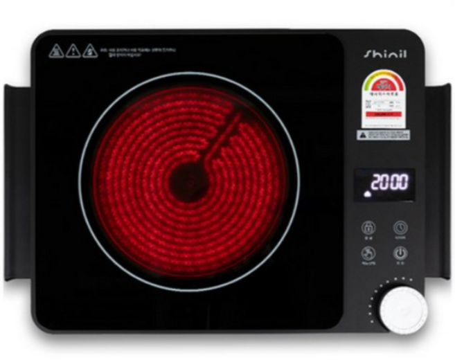 신일 고화력 6중안전장치 하이라이트 세라믹 전기레인지 1구, (((SHL-G10KP))), 프리스탠딩