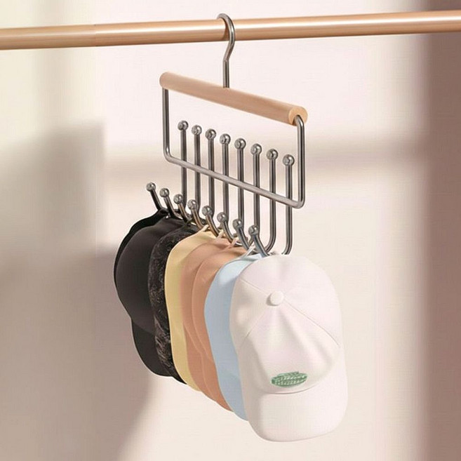 필인어스 다용도 우드 모자 걸이, 1개, 내추럴 베이지