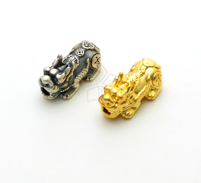 [엔비즈] 실버925 복 엽전 비휴 통과형 비드참 18x8mm 은 비즈공예 재료 재물운 팔찌