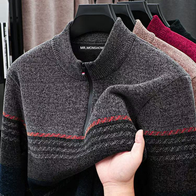 미스터먼쇼 남성 포근 라인컬렉션 하프집업 스웨터