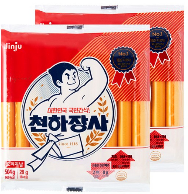 진주햄 천하장사 오리지날 소시지, 504g, 2개