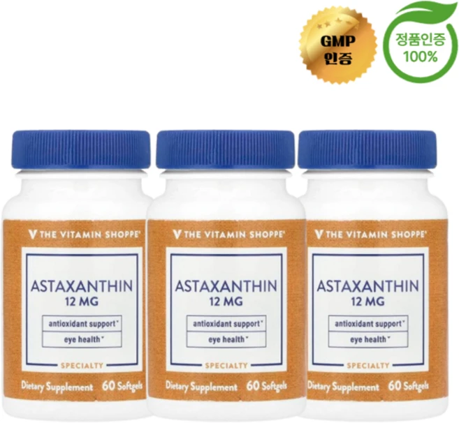 2+1 더 비타민 샵 아스타잔틴 12mg 소프트젤 60정, 3개 - 쿠팡