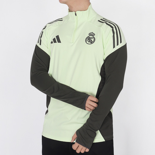 아디다스 긴팔티 라리가 레알 마드리드 트레이닝 탑 라임-그레이 3S 로고