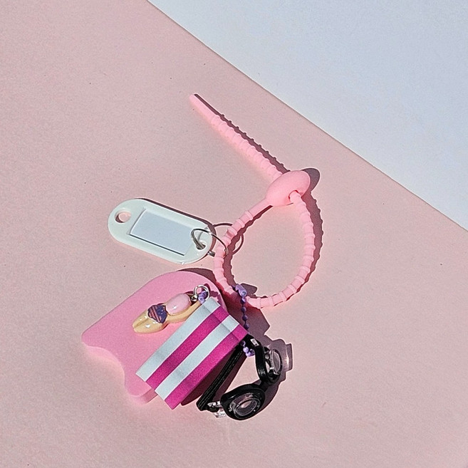 올데이오브제 수영키링 킥판 풀부이 수영가방키링 풀세트, 1개, E Type:핑크머리